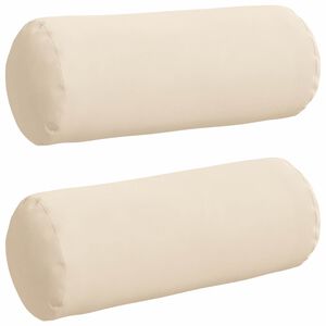 vidaXL Bolster Pillows 2 pcs Beige &Oslash; 15 x 40 cm Microfibre Fabric