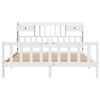 vidaXL Bookcase Bed without Mattress White 180x200 cm Super King Solid Wood Pine