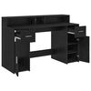 vidaXL Desk with Drawer Black oak 140 x 55 x 91 cm Engineered wood