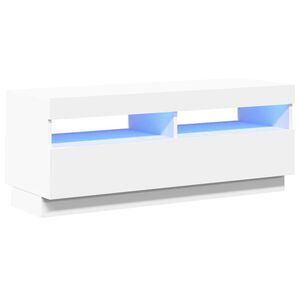 vidaXL TV Cabinet with LED Lights White 100x35x40 cm