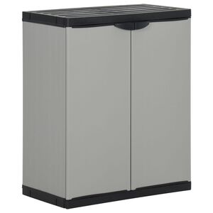 vidaXL Garden Waste Cabinet Grey and Black 68x40x85 cm PP