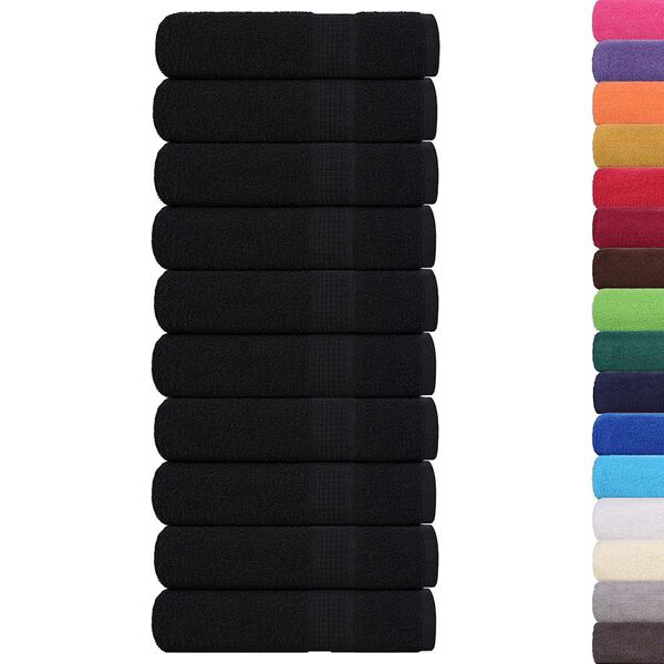 vidaXL Bath Towels "FROGN" 10 pcs Black 100x150 cm 360 gsm