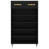 vidaXL Shoe Cabinet Black 60x35x105 cm Engineered Wood