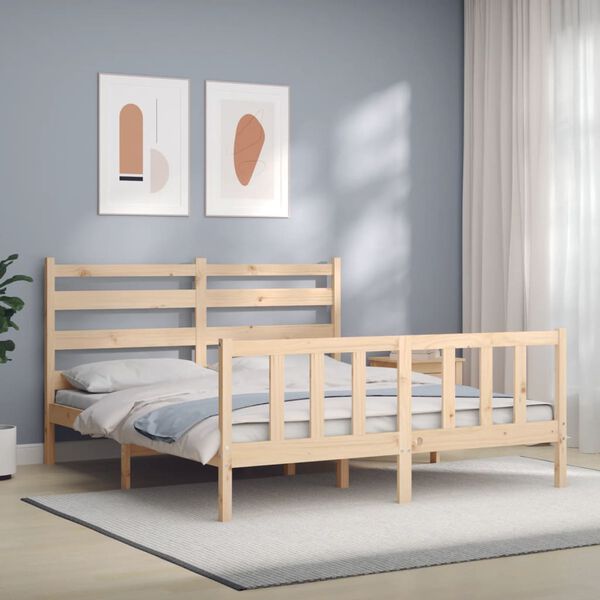 vidaXL Bed Frame without Mattress 160x200 cm Solid Wood Pine