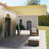 vidaXL Freestanding Manual Retractable Awning 600x350 cm Yellow/White