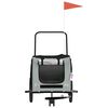 vidaXL Pet Bike Trailer Grey and Black Oxford Fabric and Iron