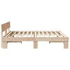 vidaXL Bed Frame with Headboard Brown 200 x 200 cm Solid Pine Wood
