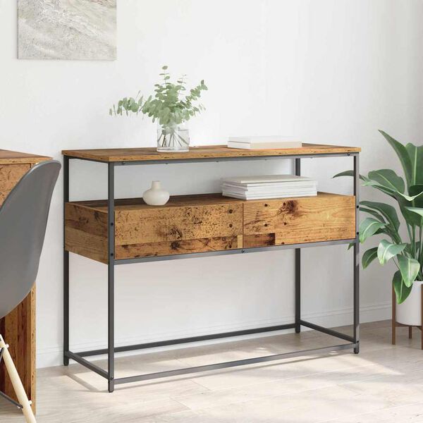 vidaXL Console Table Old Wood 100 x 40 x 75 cm Engineered Wood