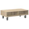 vidaXL Side Table with Wheels Sonoma Oak 90 x 50 x 30 cm