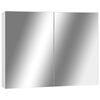 vidaXL Mirror Cabinet | White, Silver | MDF with melamine surface, glass