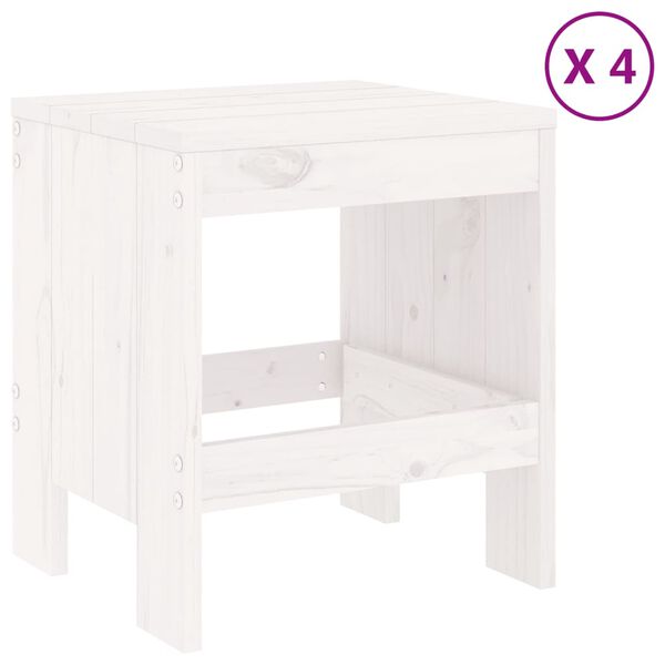 vidaXL 5 Piece Garden Dining Set White Solid Wood Pine