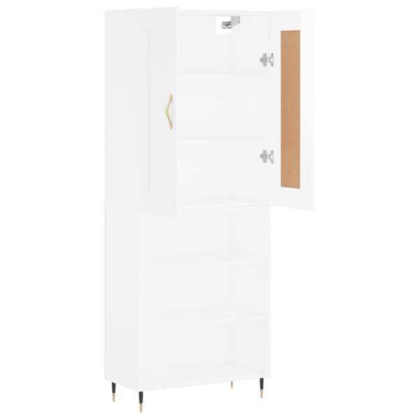 vidaXL Highboard High Gloss White 69.5x34x180 cm Engineered Wood