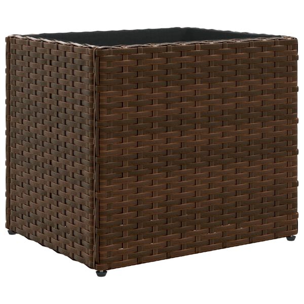 vidaXL Garden Planter Brown 36x30x32 cm Poly Rattan