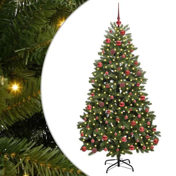 vidaXL Artificial Christmas Tree Green 180 cm PVC and Metal