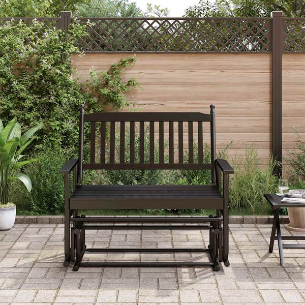 vidaXL Glider Bench Black 118x70x104.5 cm Solid Wood Poplar