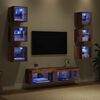 vidaXL TV Cabinet with LED Strip Lights 8 pcs Old Wood Glass