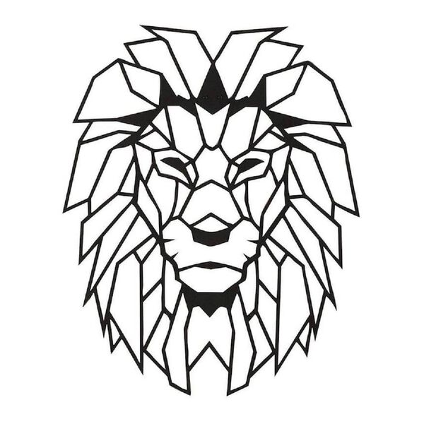 Homemania Wall Decoration Lion 40x50 cm Steel Black