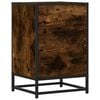 vidaXL Bedside Cabinet Smoked Oak 40x34.5x60 cm Engineered Wood and Metal