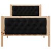 vidaXL Bed Frame with Headboard Black 90 x 200 cm Solid Pine Wood