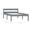 vidaXL Bed Frame without Mattress Grey Solid Pine Wood 90x200 cm