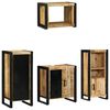 vidaXL Bathroom Furniture Set 4 pcs Brown and Black Solid Mango Wood