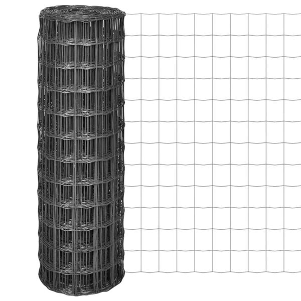 vidaXL Euro Fence Steel 10x1.2 m Grey