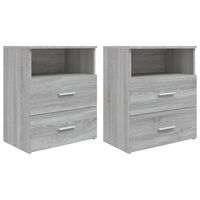 vidaXL Bed Cabinets 2 pcs Grey Sonoma 50x32x60 cm