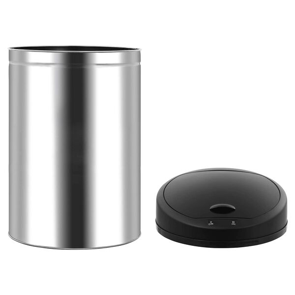 vidaXL Waste Paper Baskets Black Stainless Steel