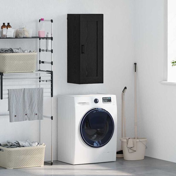 vidaXL Wall Mounted Cabinet Black Oak 34.5 x 34 x 90 cm
