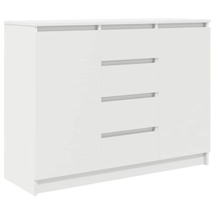 vidaXL Sideboard with Drawers White 100.5x35x76 cm Engineered Wood