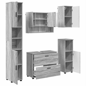 vidaXL Bathroom Furniture Set 5 pcs Grey Sonoma