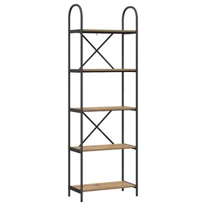 vidaXL Bookshelf 5-Tier 60 x 30 x 183 cm Engineered wood Artisan Oak
