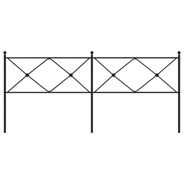 vidaXL Metal Replace Headboard Black 200cm