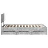 vidaXL Bed Frame with Drawer Concrete Grey 75 x 190 cm Engineered Wood