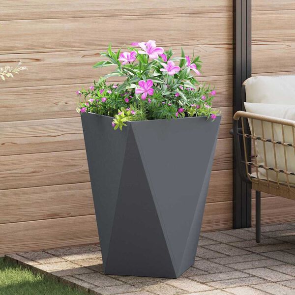 vidaXL Planter 2 pcs Anthracite 50 x 50 x 75 cm Steel
