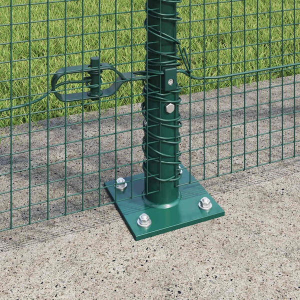 vidaXL Fence Post Green 10 x 1.5 m (16 x 16 mm mesh) Steel and PVC