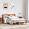 vidaXL Bed Frame without Mattress Wax Brown 140x190 cm Solid Wood Pine