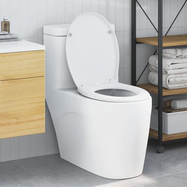 vidaXL Toilet Seat White 47 x 37 x 4 cm Duroplast
