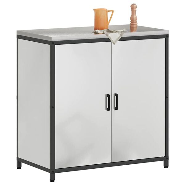 vidaXL Kitchen Storage with Shelf Silver 90 x 50 x 92 cm Steel