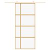vidaXL Sliding Door Gold 90x205 cm Clear ESG Glass and Aluminium
