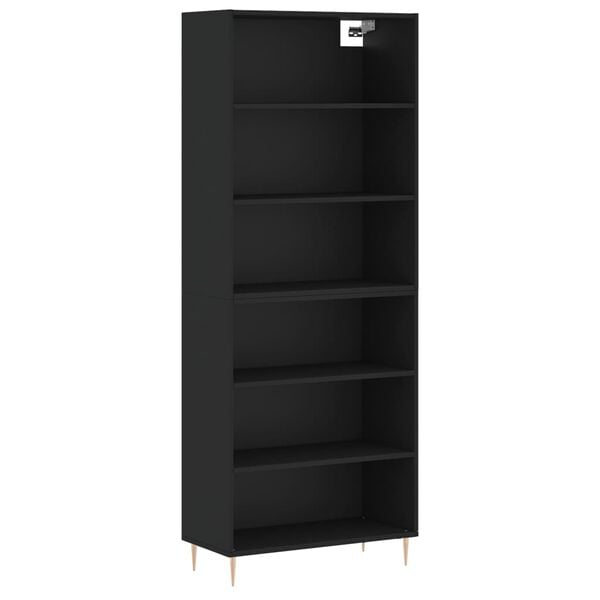 vidaXL Highboard Black 69.5x32.5x180 cm Engineered Wood