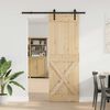 vidaXL Sliding Door with Hardware Set 80x210 cm Solid Wood Pine