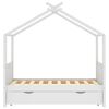 vidaXL Kids Bed Frame with a Drawer White Solid Pine Wood 80x160 cm