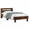 vidaXL Bed Frame without Mattress with LED Lights Smoked Oak 75x190 cm Small Single