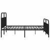 vidaXL Metal Bed Frame without Mattress with Footboard Black 200x200cm