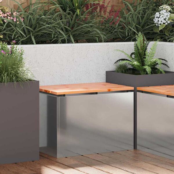 vidaXL Garden Bench Silver 60 x 40 x 43 cm Galvanised steel