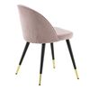 Venture Home Dining Chairs 2 pcs Velvet Velvet Black, Brass and Dusty Pink