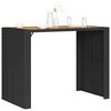 vidaXL Garden Bar Table with Acacia Wood Top Black 145x80x110 cm Poly Rattan