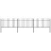 vidaXL Garden Fence with Spear Top Steel 504x100 cm Black
