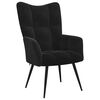 vidaXL Relaxing chair with Footstool 2 pcs Black Velvet
